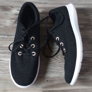 Merinos Lace Up Sneakers Black White Women's Size 10
